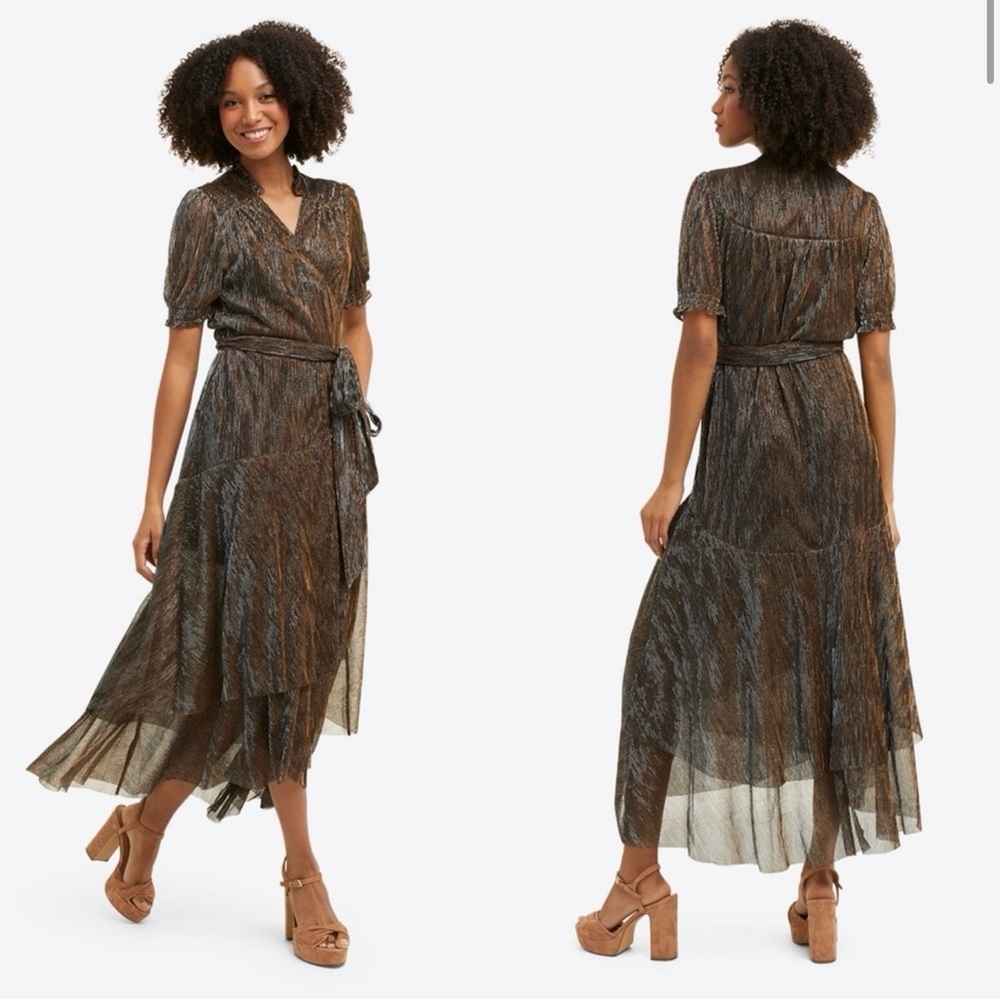 Chic Draper James Metallic Wrap Dress
